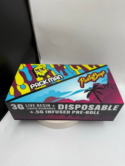 Packman / Party Boyz 3g Live Resin & Liquid Diamonds Disposable + 0.5g Infused Pre-Roll – Ultimate THC Combo